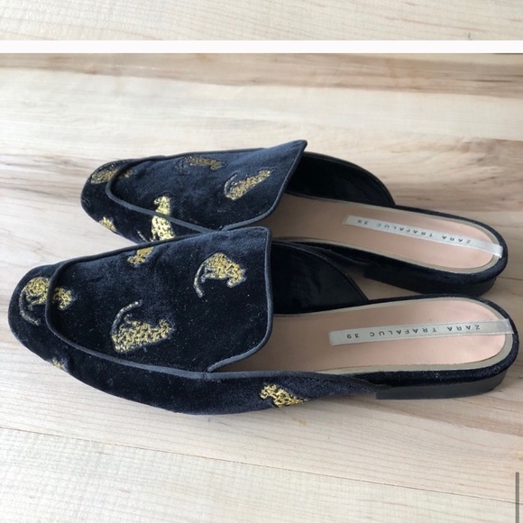 Zara Trafaluc Velvet Leopard Flats SOLD OUT - Picture 5 of 8